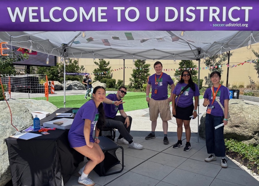 Volunteers ready at the start of the weekend celebration.
